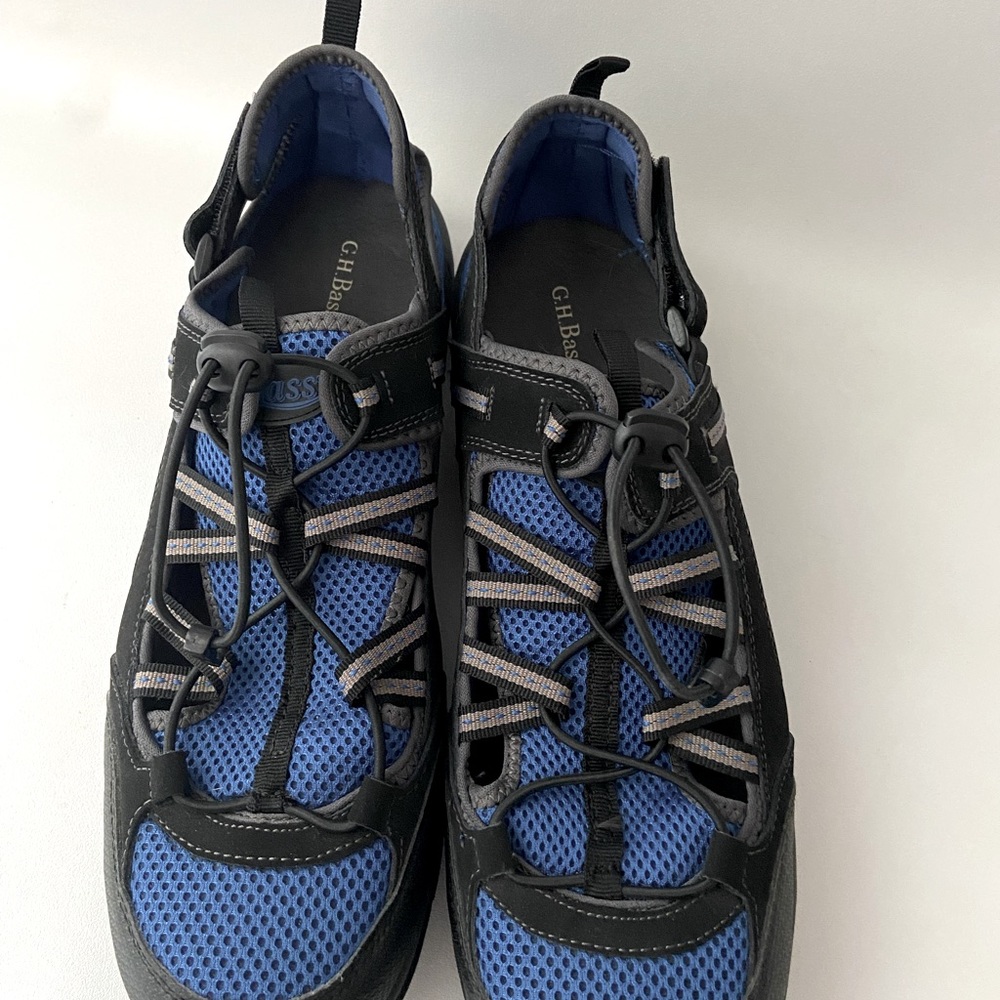 Bass Cowabunga Hiking Water Sandals Blue Leather Mens 13 M Adjust Strap